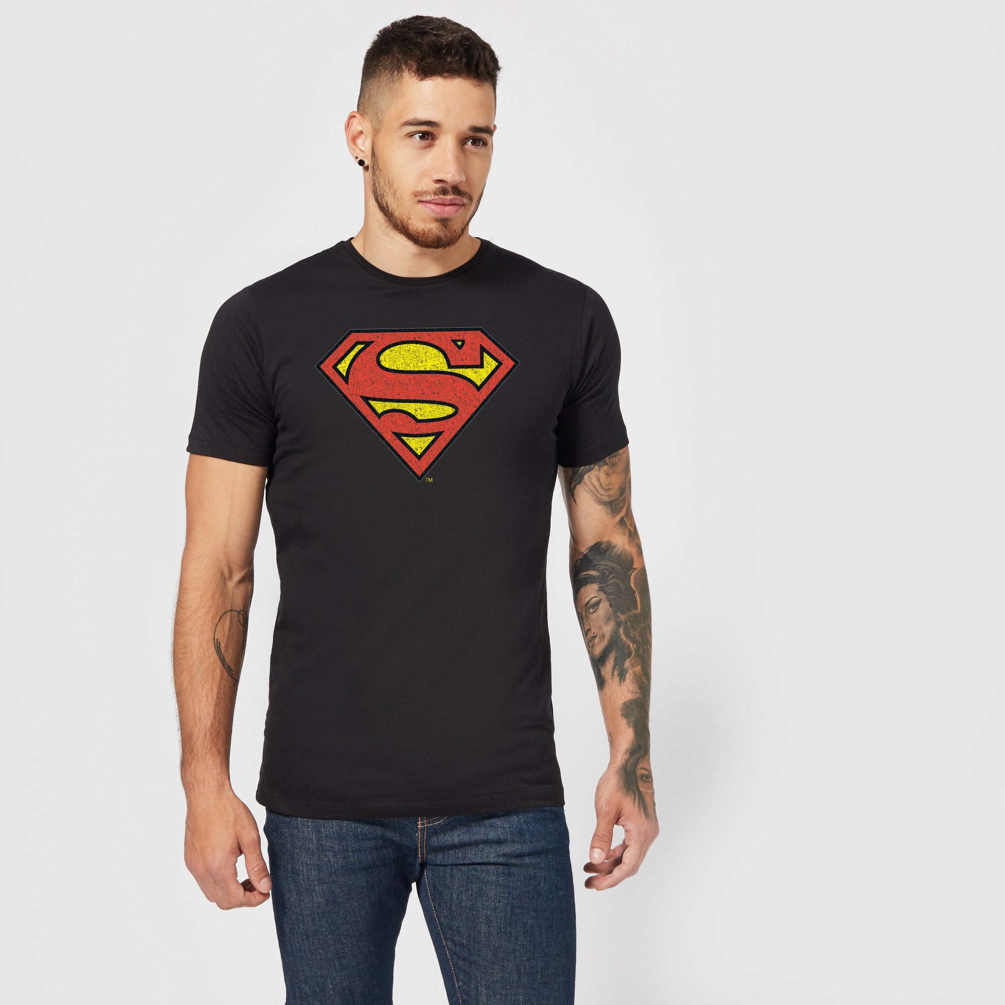 Official DC Comics Superman Original Superman Crackle Logo Unisex T-Shirt