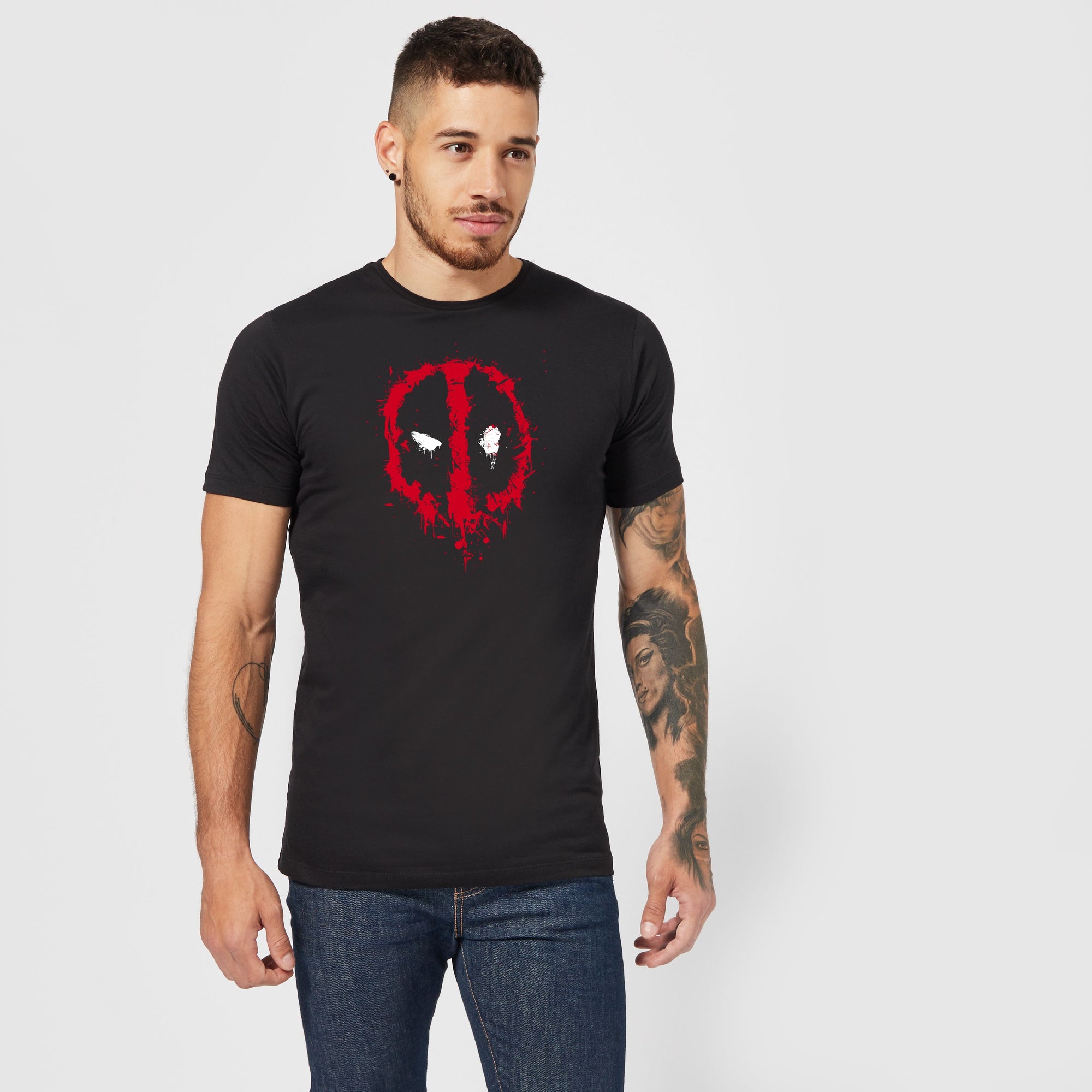 Official Marvel Deadpool Splat Face T-Shirt