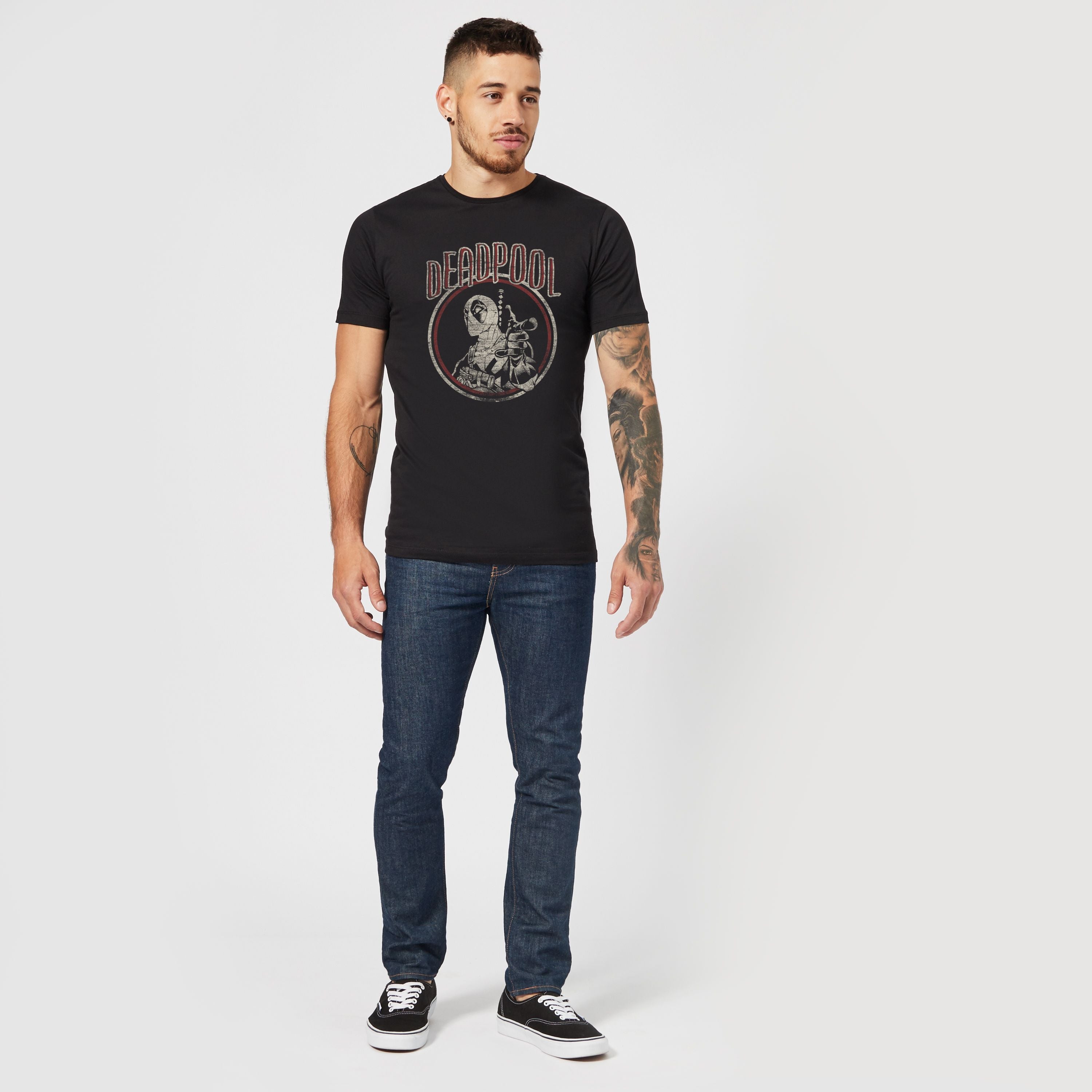 Official Marvel Deadpool Vintage Circle Unisex T-Shirt