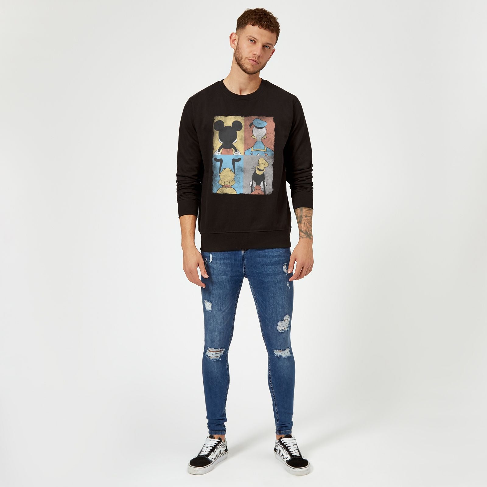 Official Disney Mickey Mouse, Donald Duck, Pluto and Goofy Tiles Sweatshirt