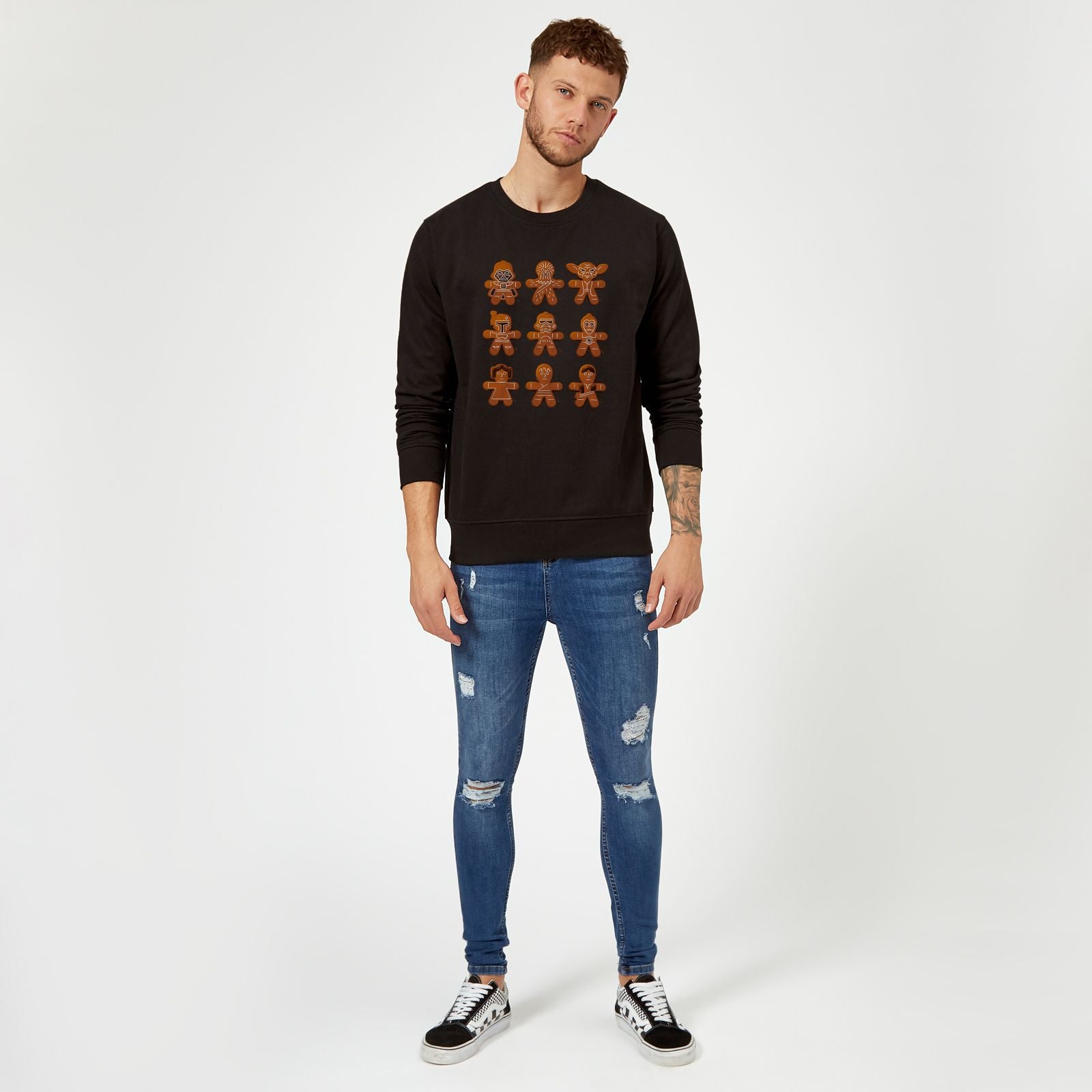 Official Star Wars Gingerbread Characters Black Christmas Sweatshirt