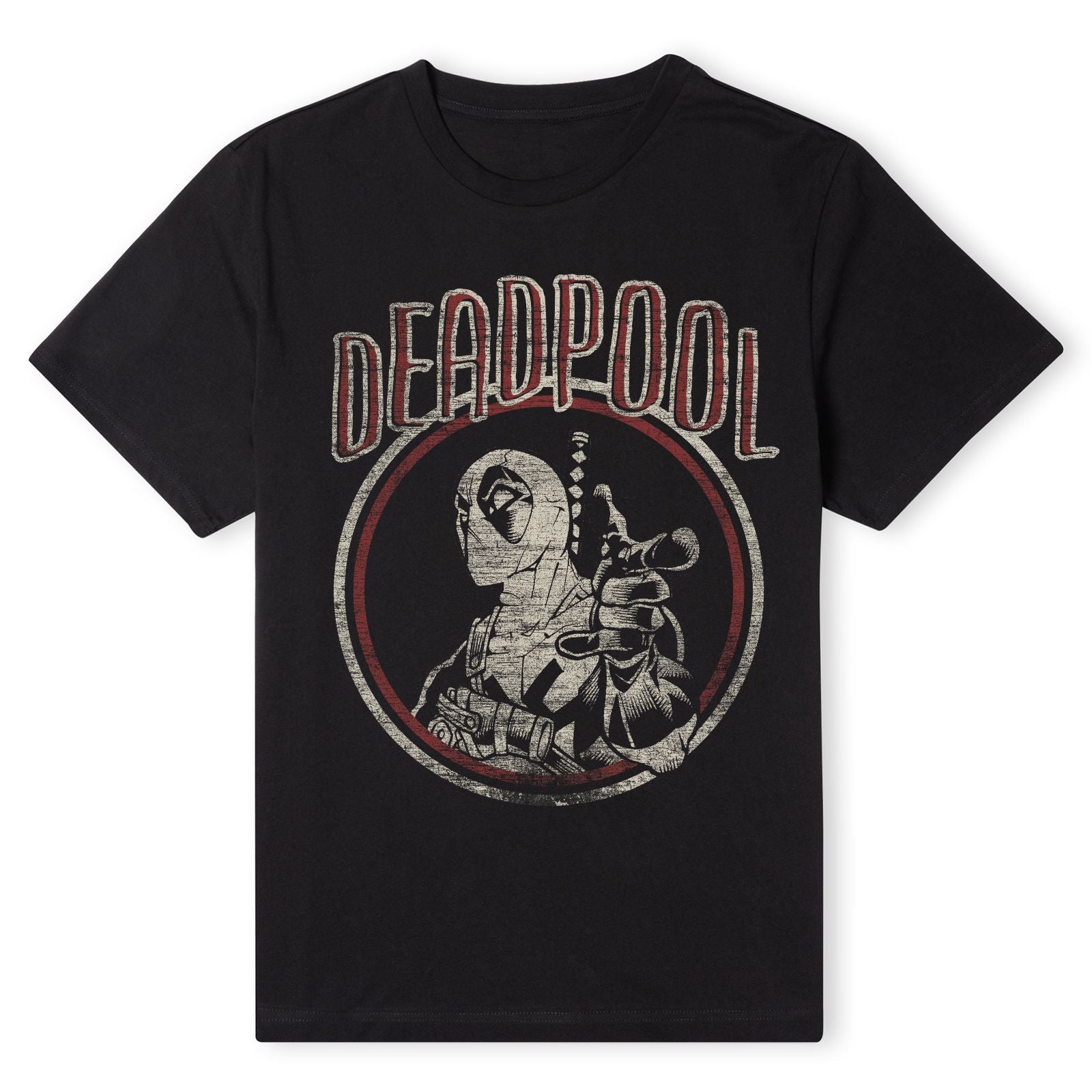 Official Marvel Deadpool Vintage Circle Unisex T-Shirt