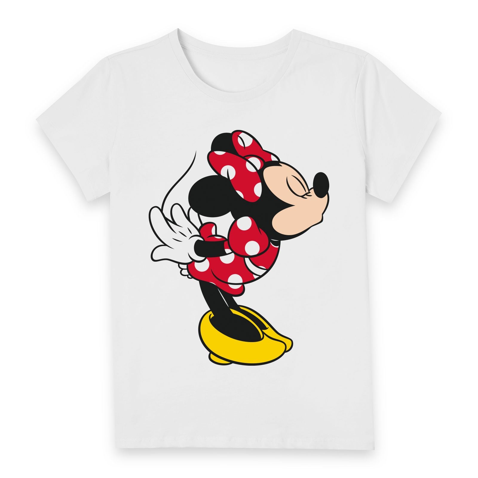 Official Disney Mickey Mouse Minnie Kiss Women's T-Shirt - White